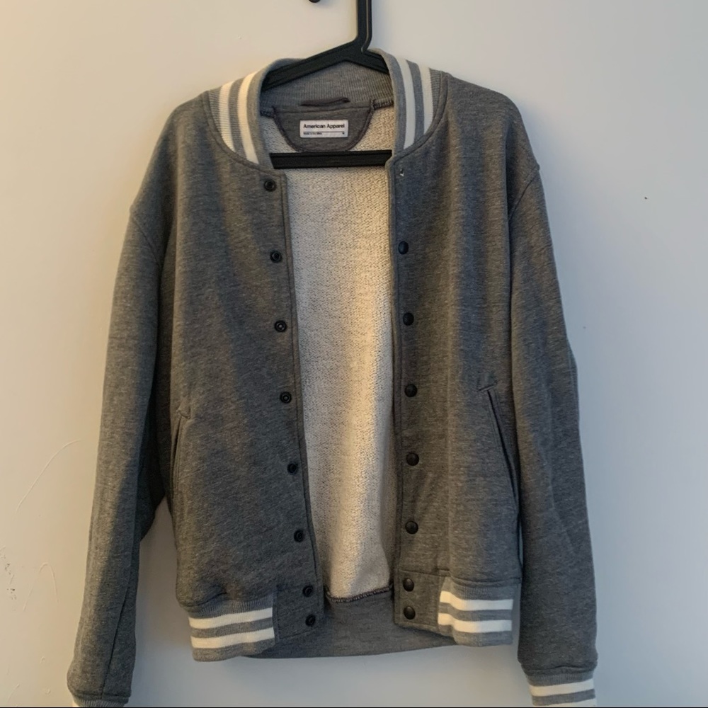 Oversized American apparel varsity jacket stadium baseball